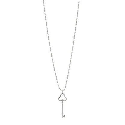 Tiffany Sterling Silver Large Trefoil Key Pendant Necklace 1 of 4