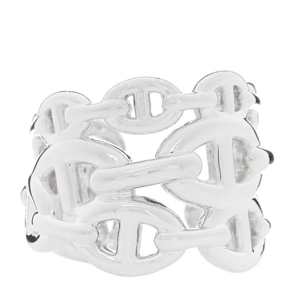 Hermes Sterling Silver GM Chaine d'ncre Enchainee Band Ring 56 7.75 1 of 6