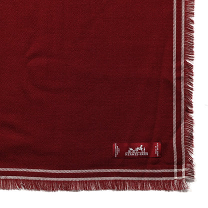 Hermes Cashmere Double Face Giant Draperie Scarf 140 Bordeaux White 2 of 3