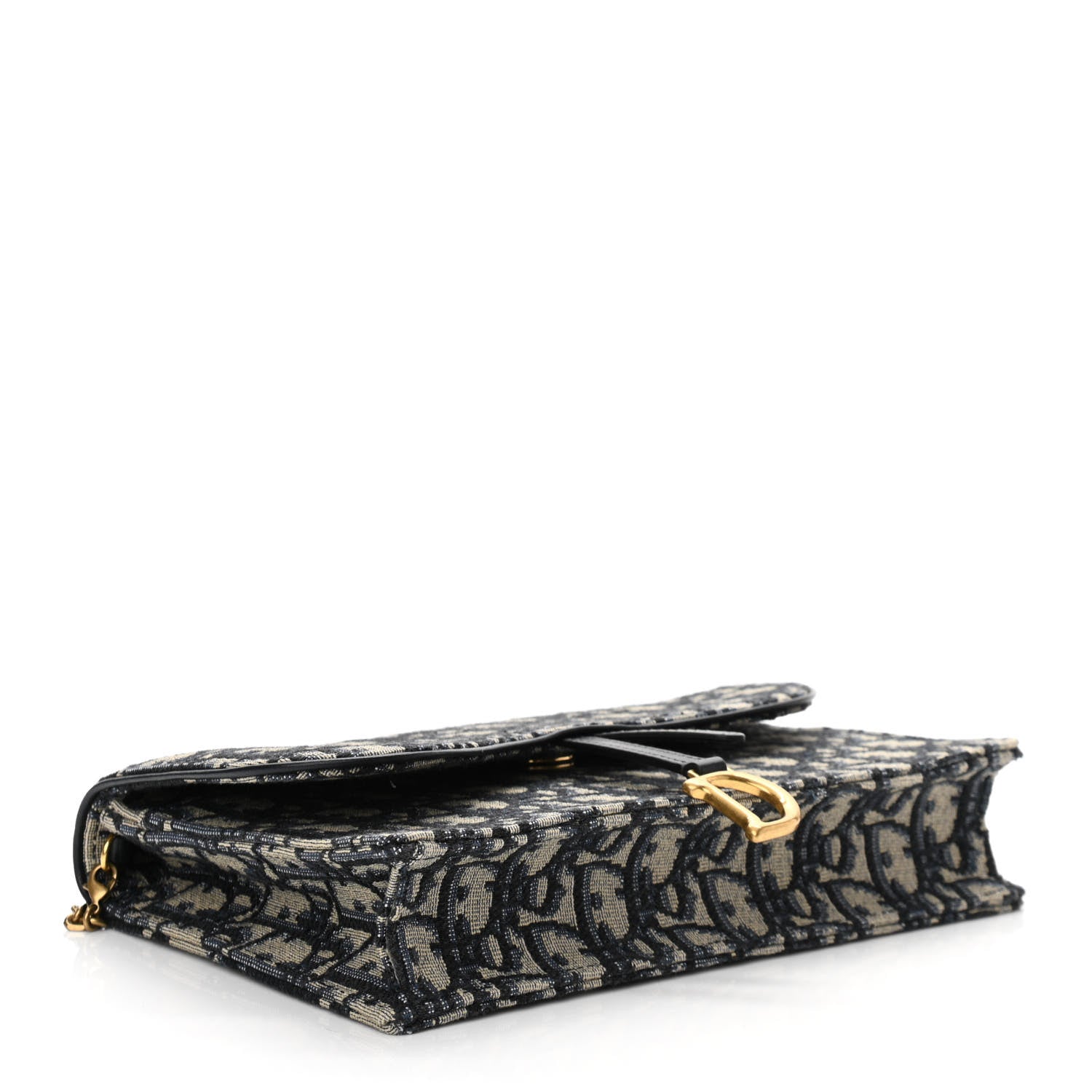 Christian Dior Oblique Saddle Chain Pouch Blue 4 of 9