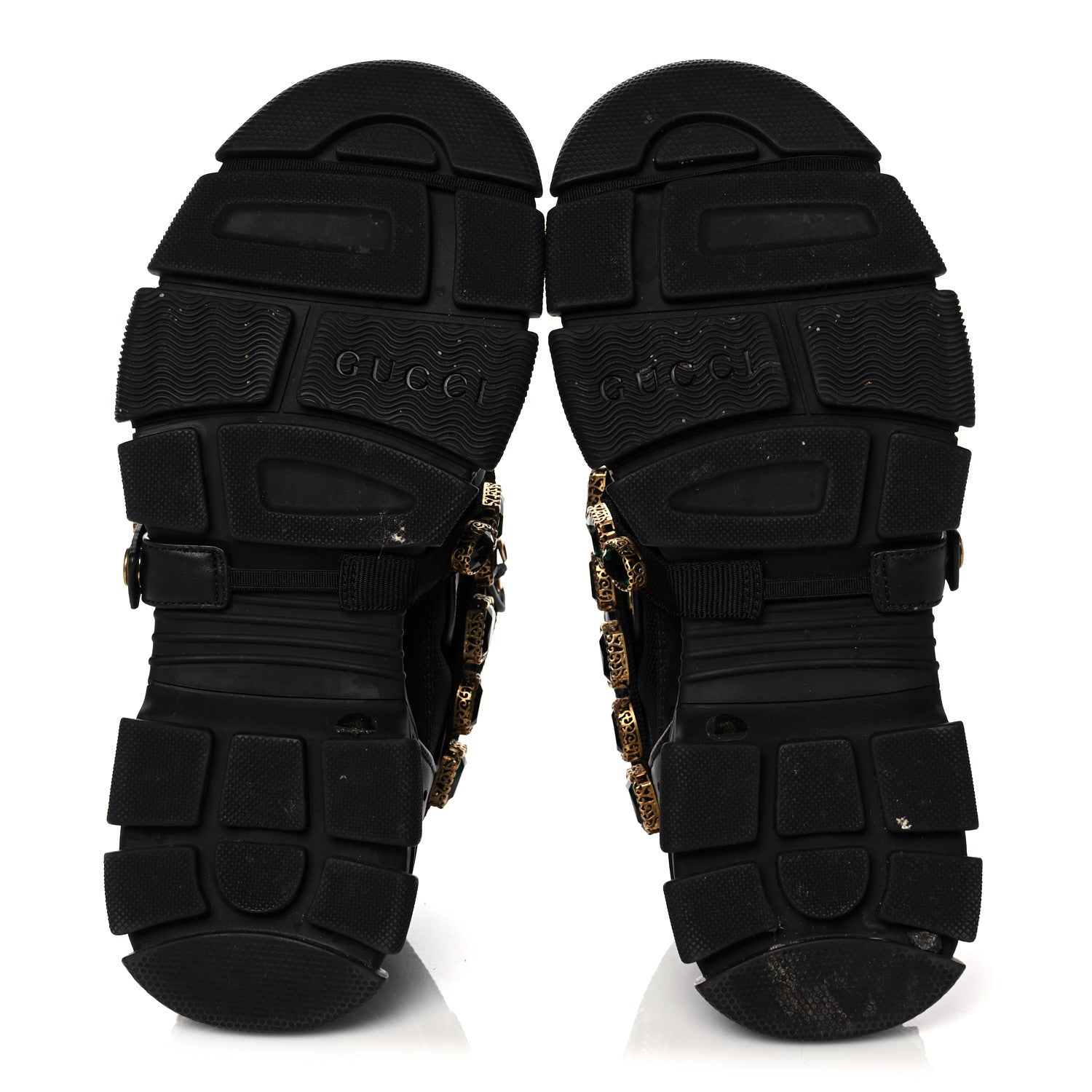 Gucci X SEGA Mesh Suede Calfskin Removable Crystals Womens Flashtrek Sneakers 39 Black Silver 5 of 8
