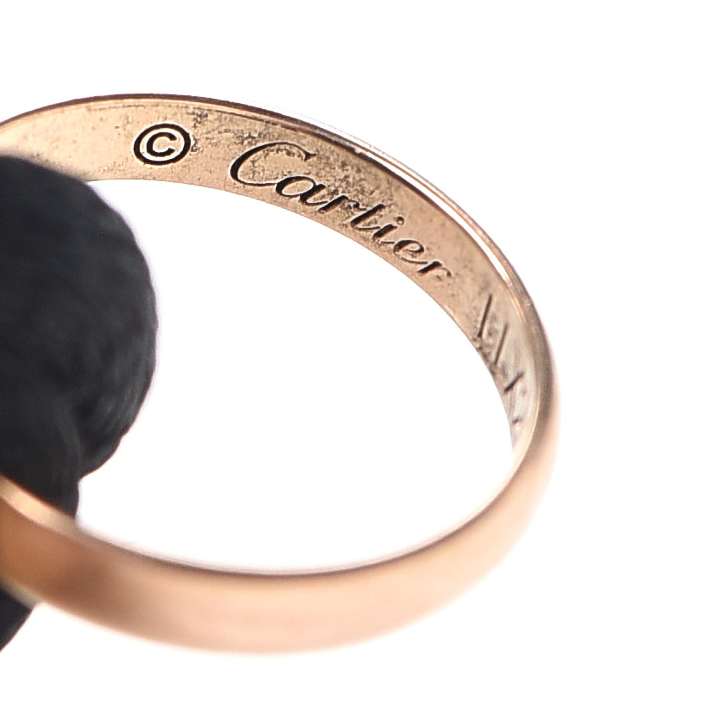 18K Pink Yellow White Gold Trinity Adjustable Cord Bracelet Black