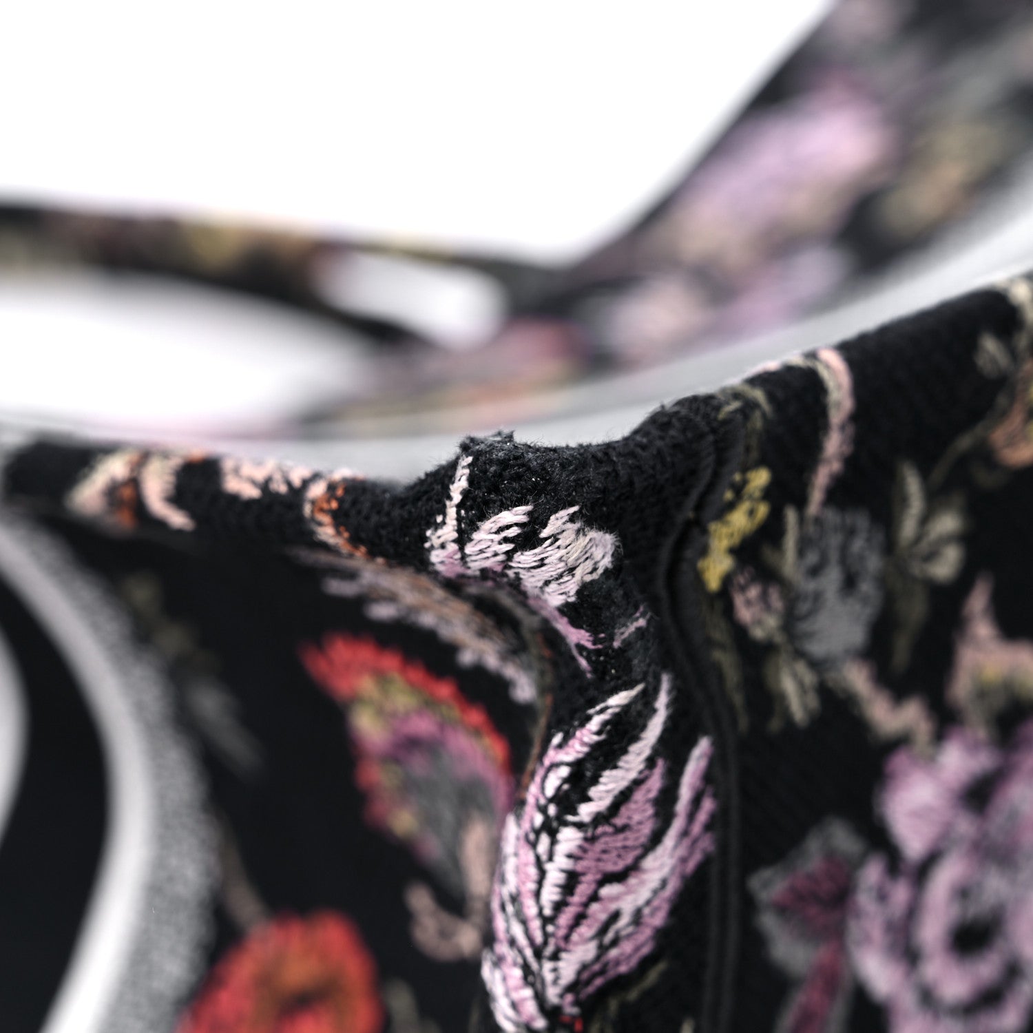 Christian Dior Canvas Embroidered Large Book Tote Black Multicolor 10 of 11