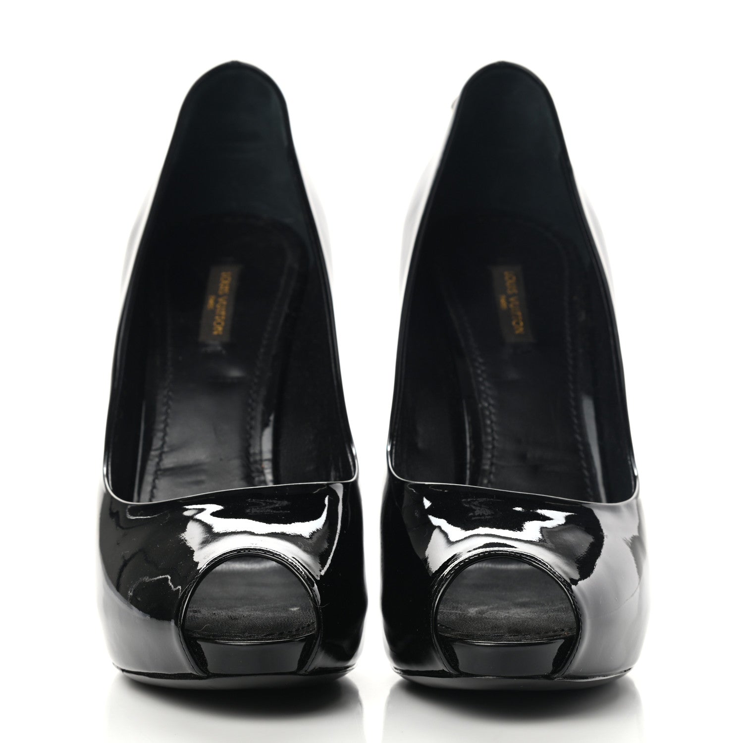 Louis Vuitton Patent Oh Really Peep Toe Pumps 40 Black 2 of 12