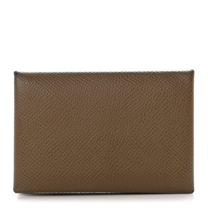 Hermes Epsom Calvi Card Case Etoupe 1 of 12