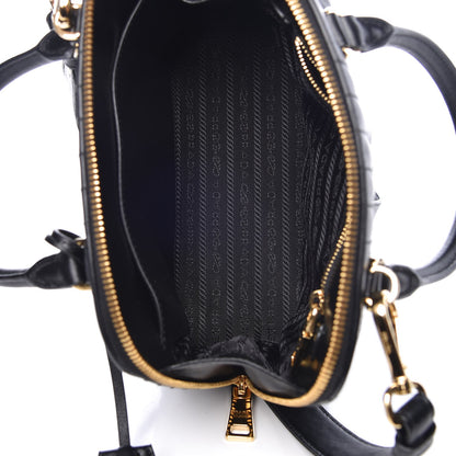 Prada Soft Calfskin Impunture Diagramme Promenade Tote Black 6 of 8