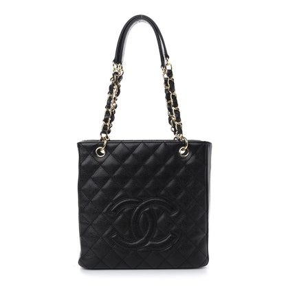 Chanel Caviar Quilted Petit Shopping Tote PST Black 1 of 9