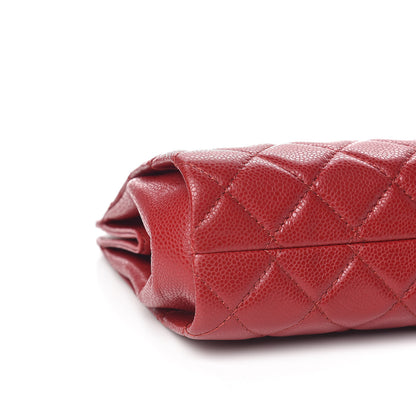 Chanel Caviar Quilted Large CC Clutch Red 5 of 10