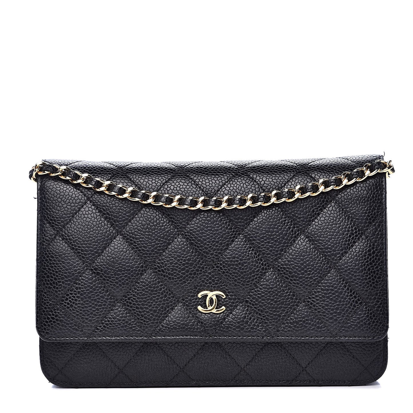 Caviar Quilted Wallet On Chain WOC Black