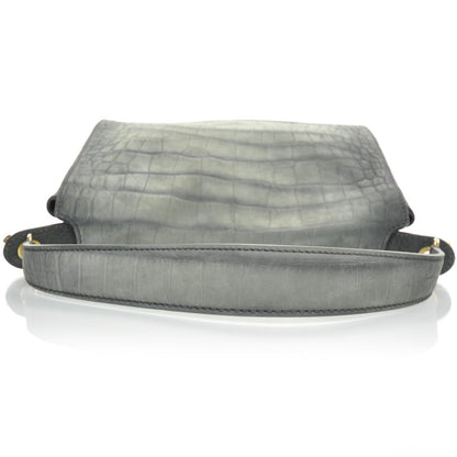 Saint Laurent Crocodile Embossed Nubuck Catwalk Bag Anthracite Grey 5 of 8