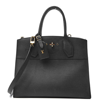 Louis Vuitton Calfskin Studded City Steamer MM Black 1 of 15
