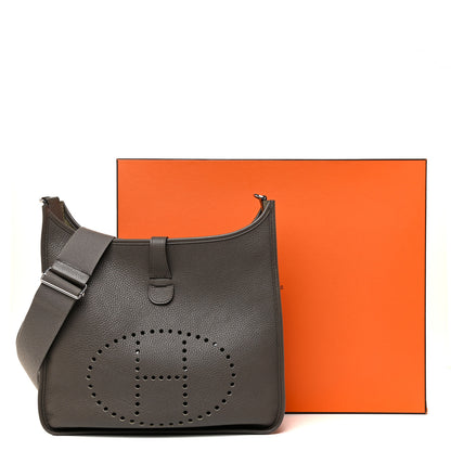 Hermes Taurillon Clemence Evelyne III GM Etain 14 of 14