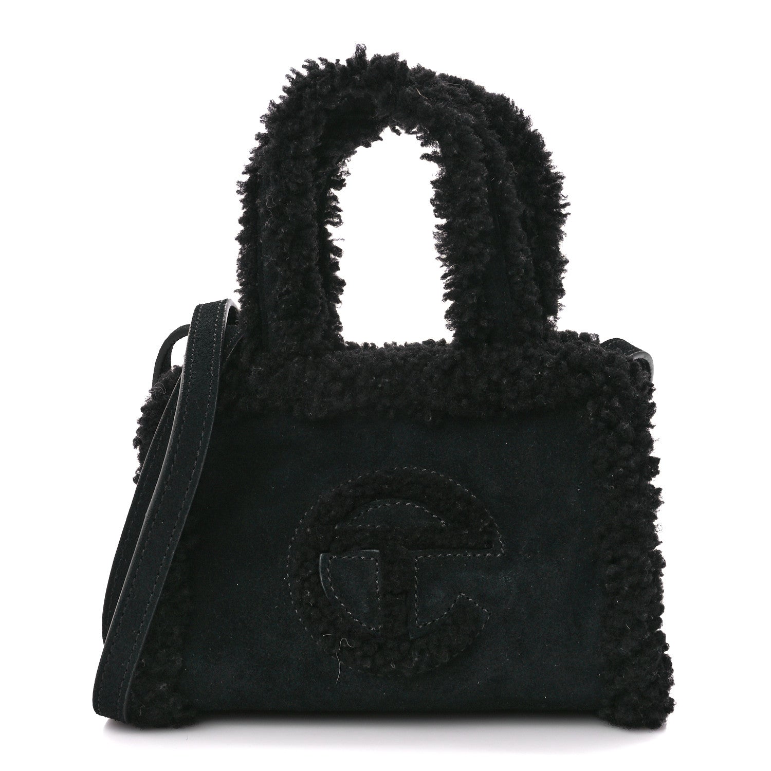 Telfar X UGG Suede shearling Small Shopping Bag Black 1 of 12