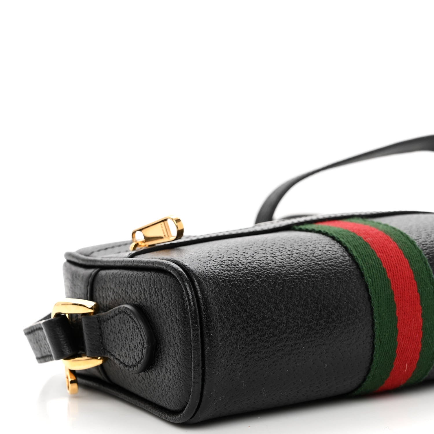 Gucci Calfskin Web Mini Ophidia Shoulder Bag Black 9 of 10