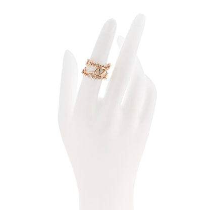 Hermes 18K Rose Gold Diamond MM Chaine d'Ancre Chaos Ring 51 5.75 2 of 5