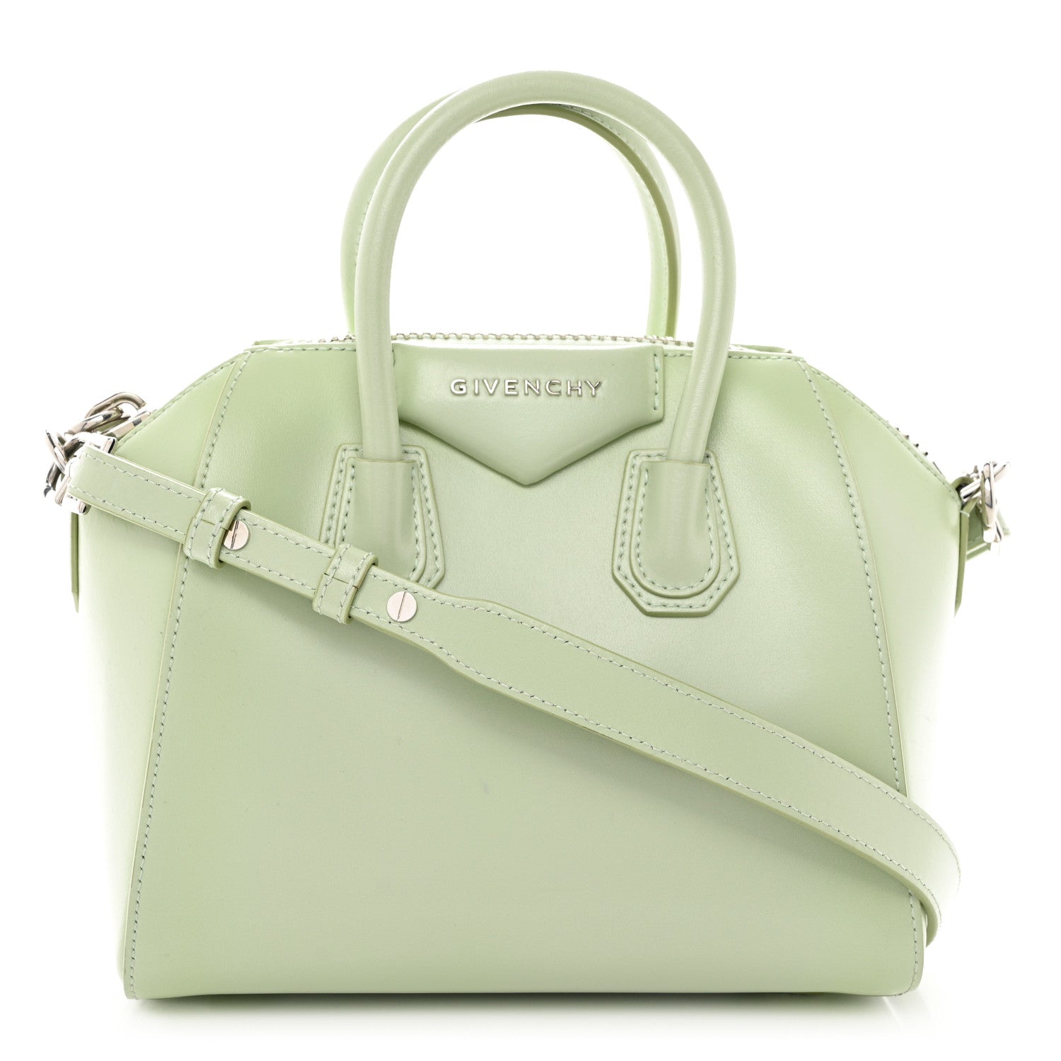 Givenchy Shiny Lord Calfskin Mini Antigona Aqua Green 1 of 13