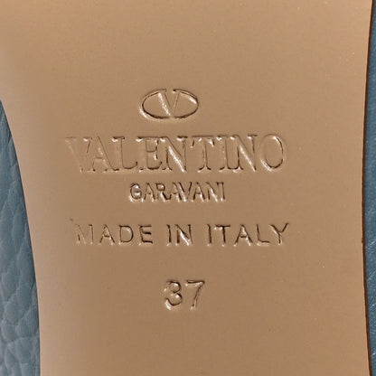 Valentino Garavani Pebbled Calfskin Rockstud 85mm Pumps 37 Light Blue 7 of 8