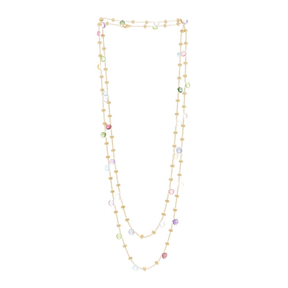 Marco Bicego 18K Yellow Gold Multi Gemstone Paradise Long Necklace 2 of 10