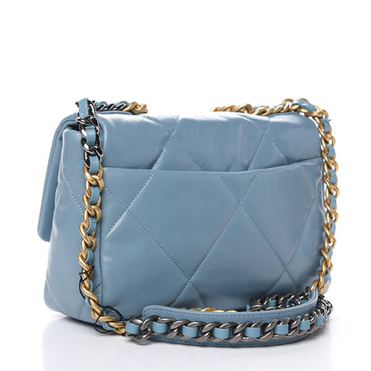 Chanel Goatskin Quilted Medium 19 Flap Blue 3 of 11