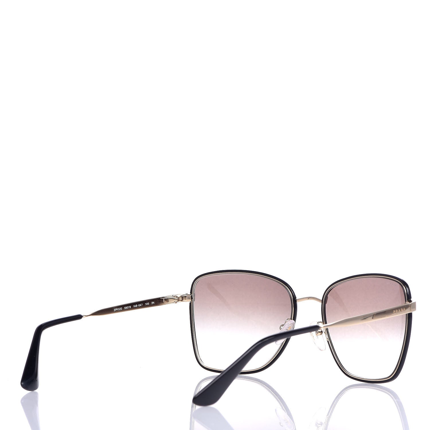 Prada Gradient Sunglasses SPR 52S Black Gold 4 of 9