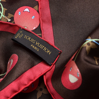 Louis Vuitton Silk Monogram Cerises Scarf 5 of 6