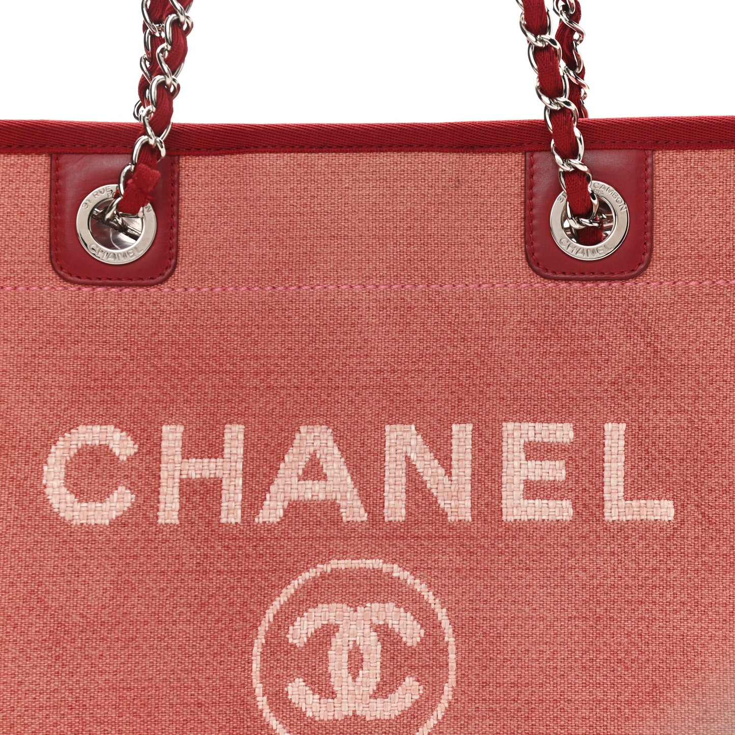 Canvas Small Deauville Tote Red