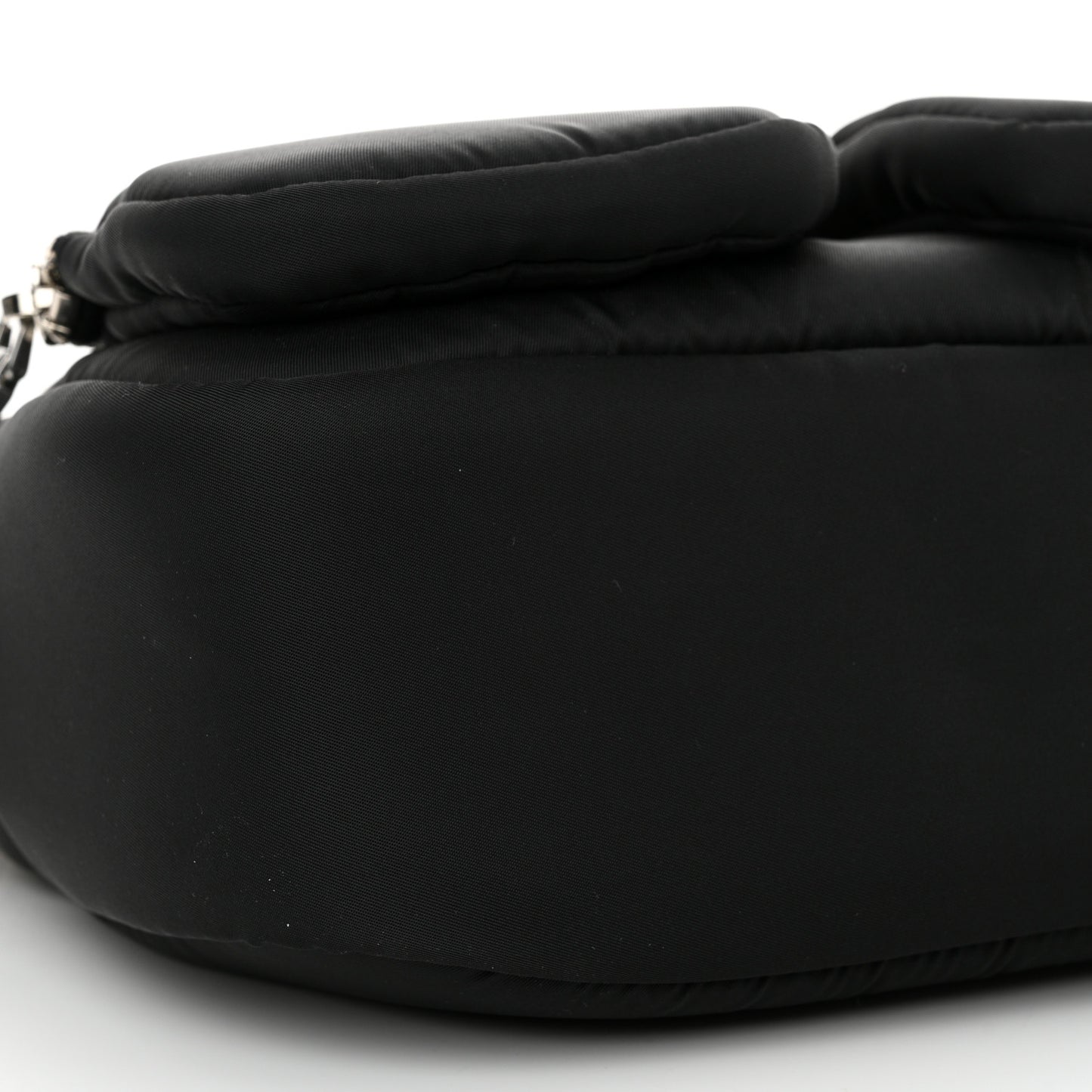 Tessuto Nylon Pocket Cargo Shoulder Bag Black White