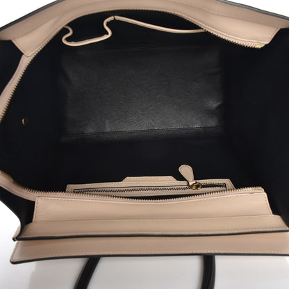 Celine Satin Calfskin Mini Bi-Color Luggage Powder Black 5 of 8