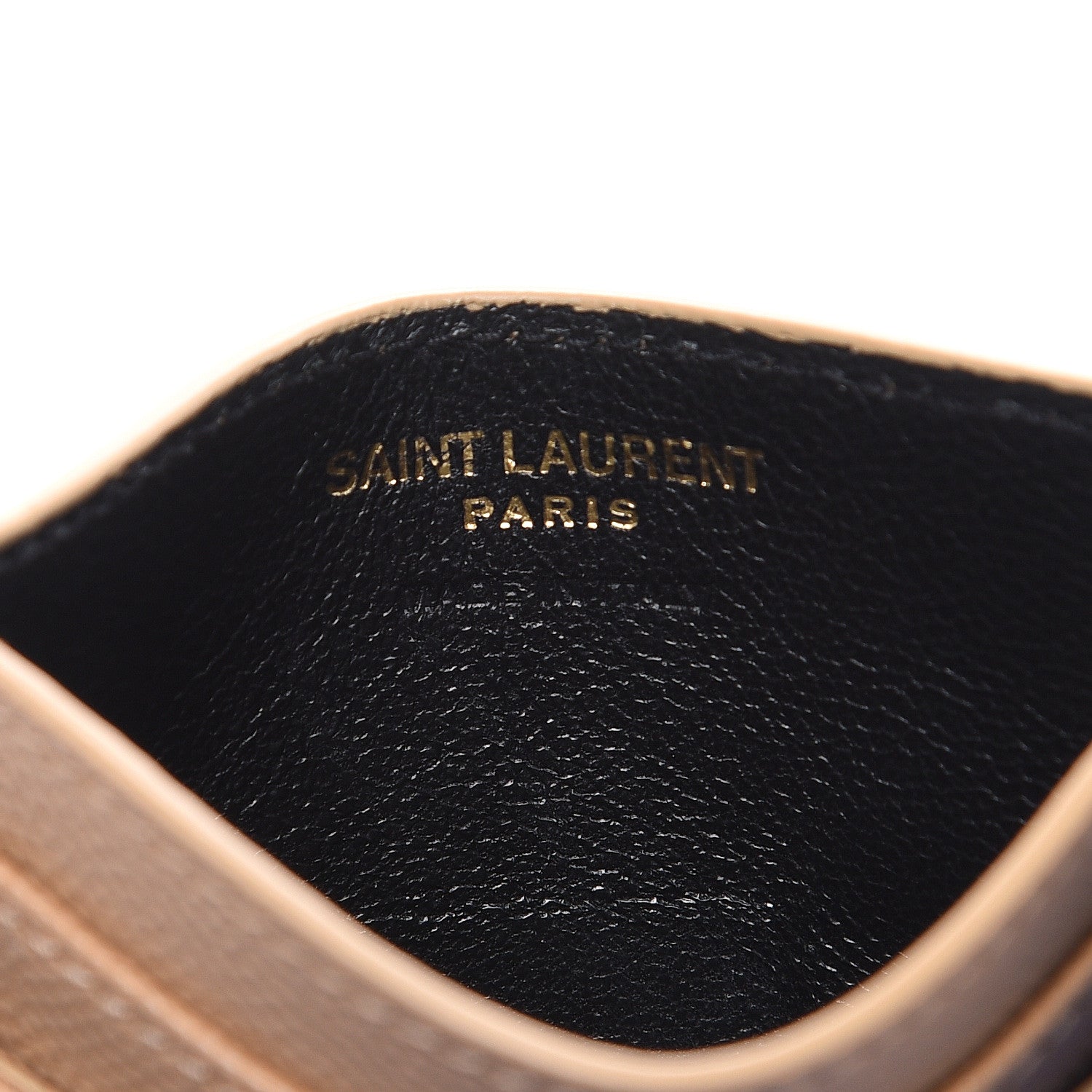 Saint Laurent Grain De Poudre Matelasse Chevron Monogram Credit Card Case Nude Powder 5 of 5