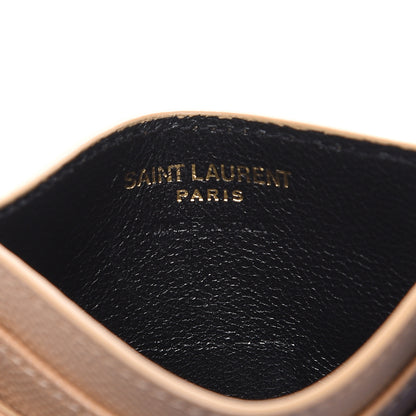 Saint Laurent Grain De Poudre Matelasse Chevron Monogram Credit Card Case Nude Powder 5 of 5