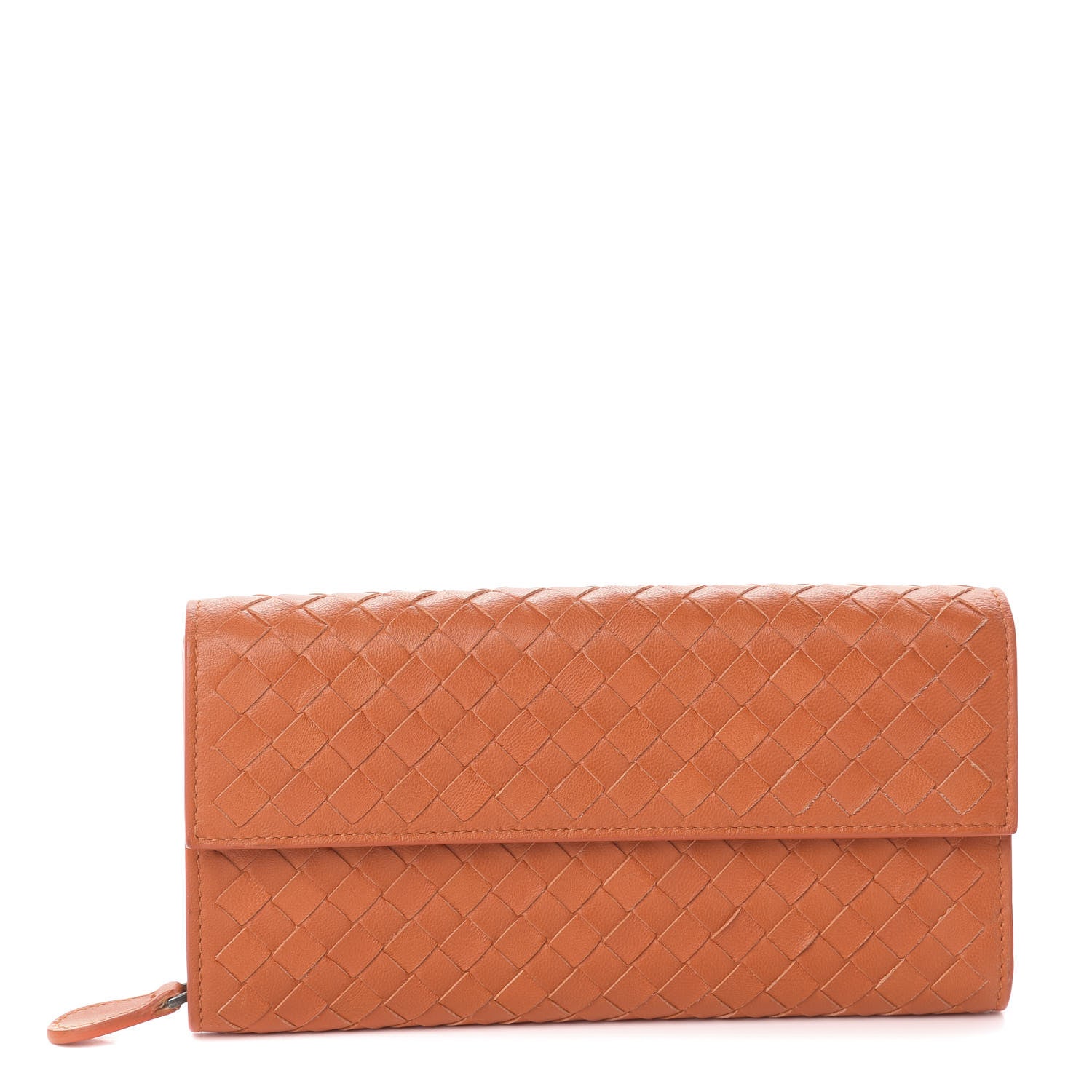 Bottega Veneta Nappa Intrecciato Continental Flap Wallet Tangerine 1 of 5