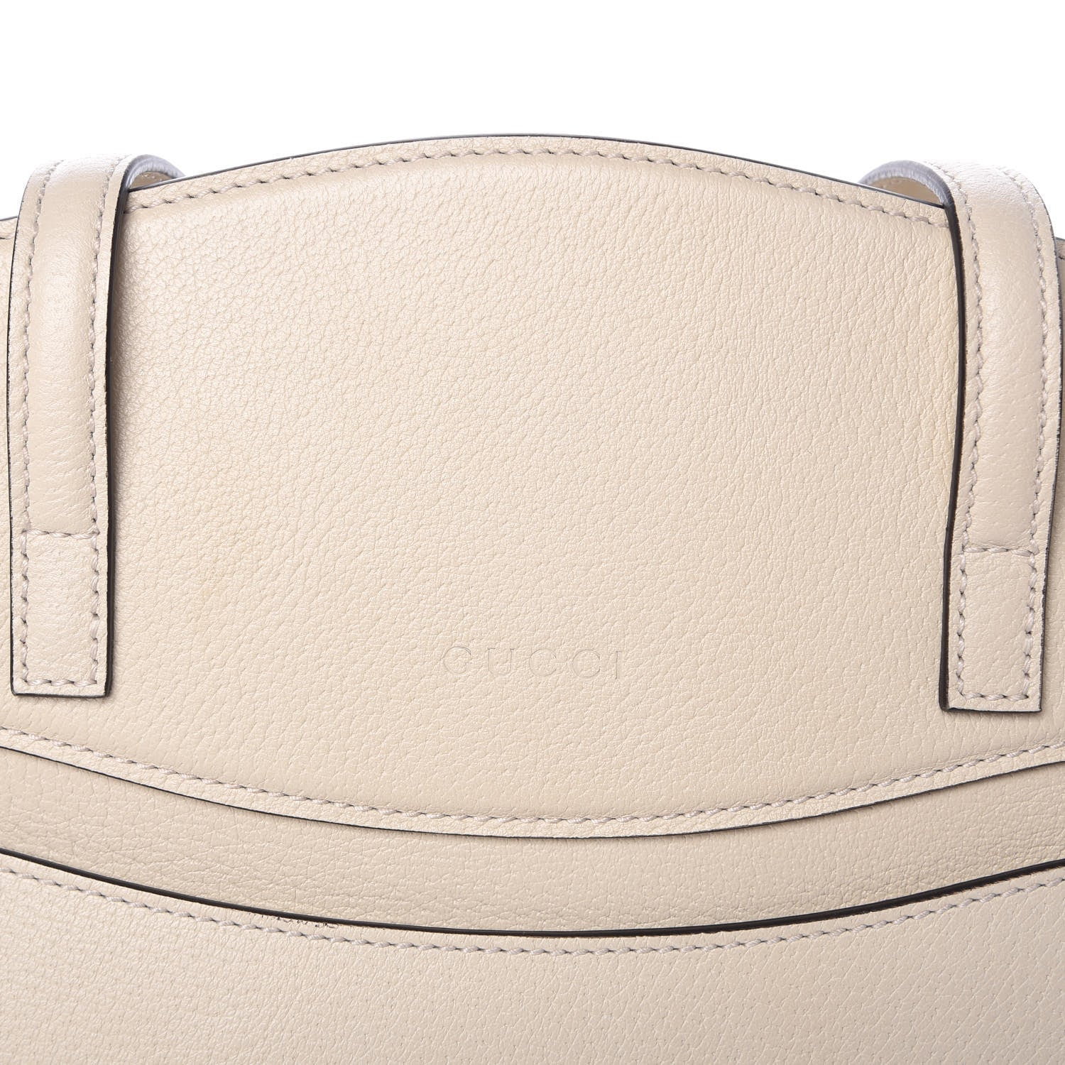 Gucci Grained Calfskin Web Stripe Butterfly Medium Totem Top Handle Bag White 7 of 11