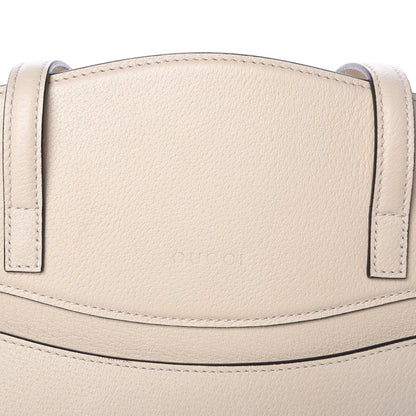 Gucci Grained Calfskin Web Stripe Butterfly Medium Totem Top Handle Bag White 7 of 11