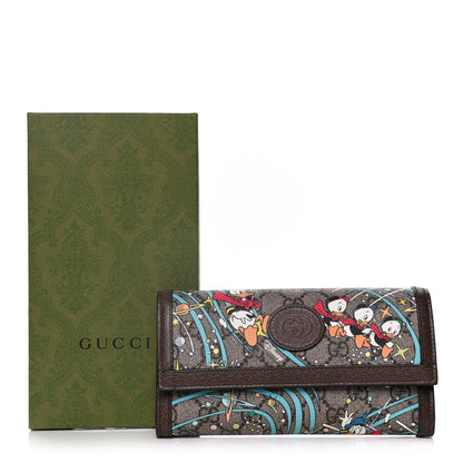 Gucci X DISNEY GG Supreme Monogram Donald Duck Interlocking G Continental Wallet Beige Multicolor New Acero 9 of 9