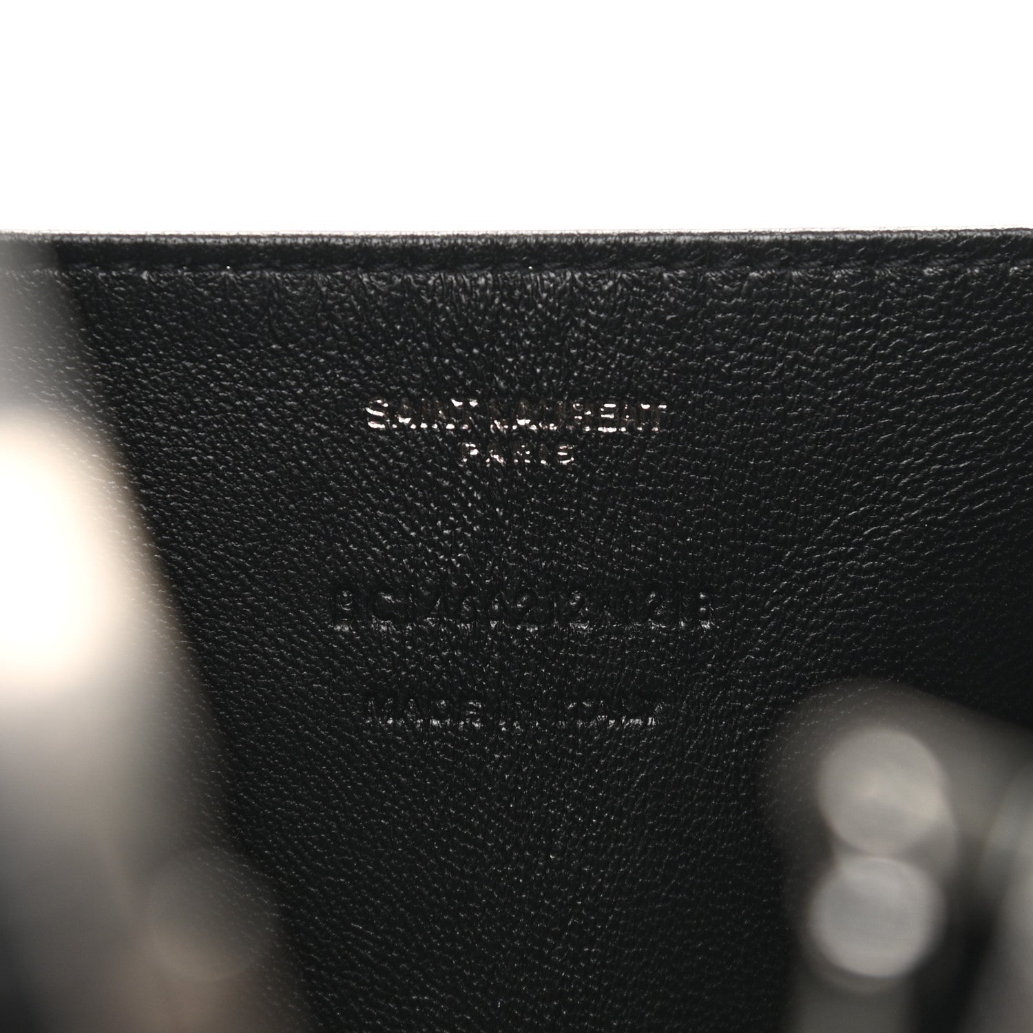 Saint Laurent Calfskin Crocodile Embossed Monogram Love Box Bag Black 6 of 9