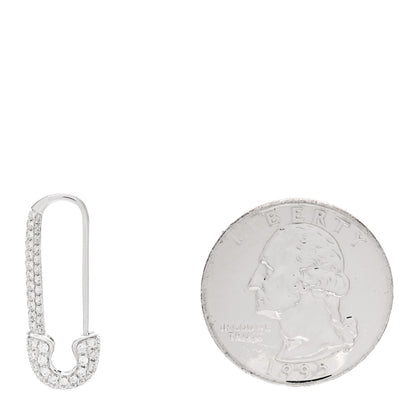 Anita Ko 18K White Gold Diamond Safety Pin Earring 2 of 3