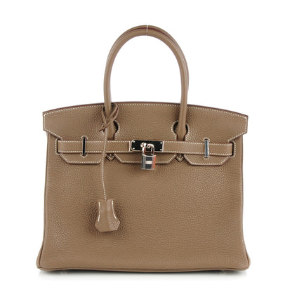 Hermes Taurillon Clemence Birkin 30 Etoupe 1 of 23