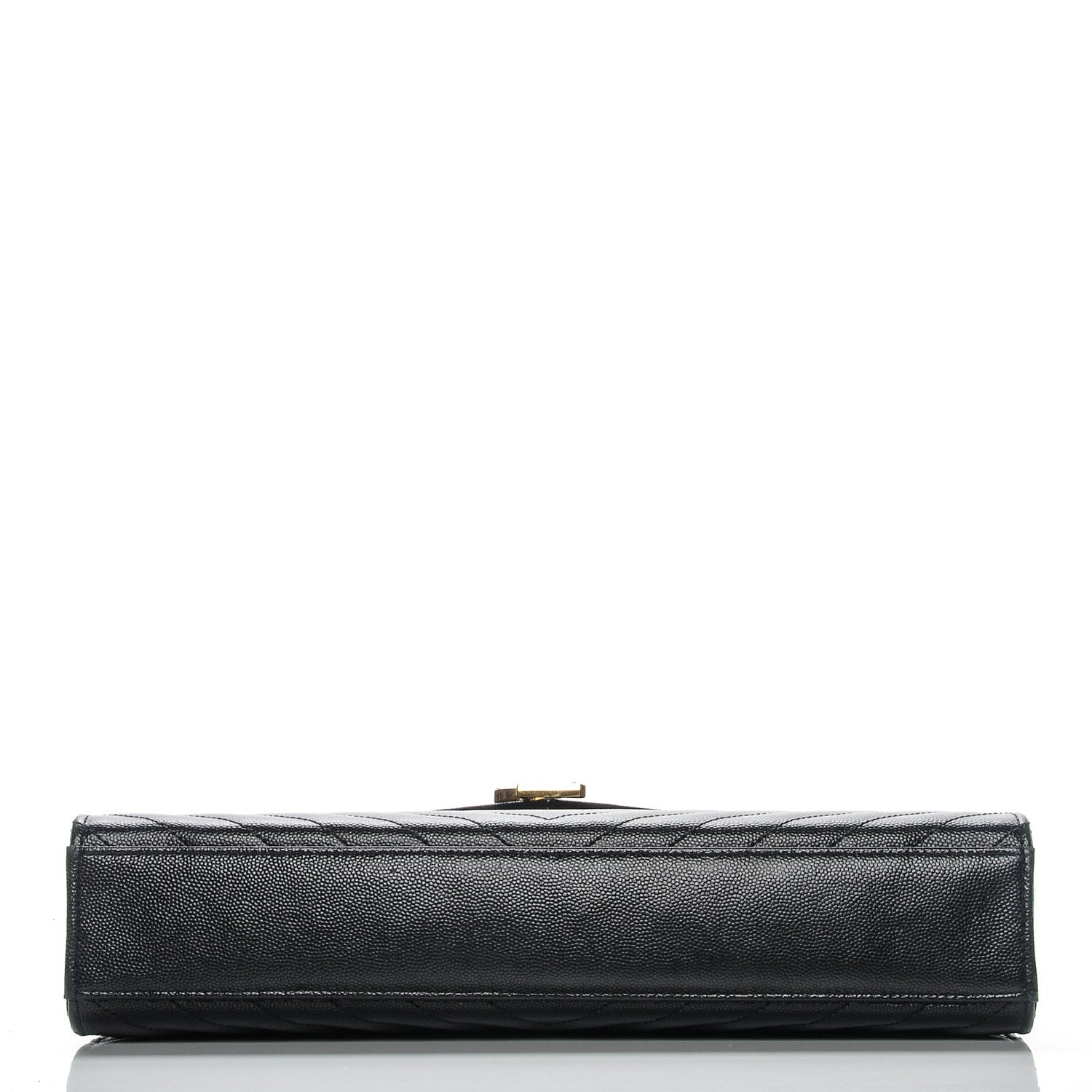 Saint Laurent Grain De Poudre Matelasse Chevron Large Monogram Satchel Black 9 of 17