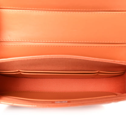 Chanel Patent Quilted Flap Phone Holder With Chain Orange 5 of 11