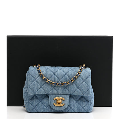 Chanel Denim Quilted Mini Pearl Crush Flap Blue 10 of 10