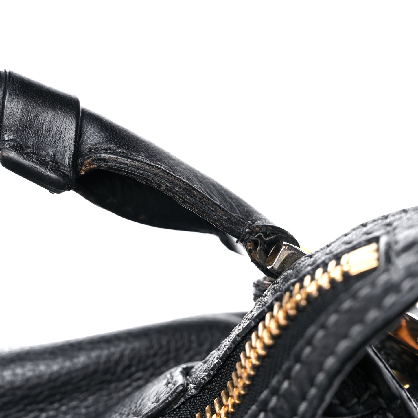 Calfskin Large Marcie Satchel Black