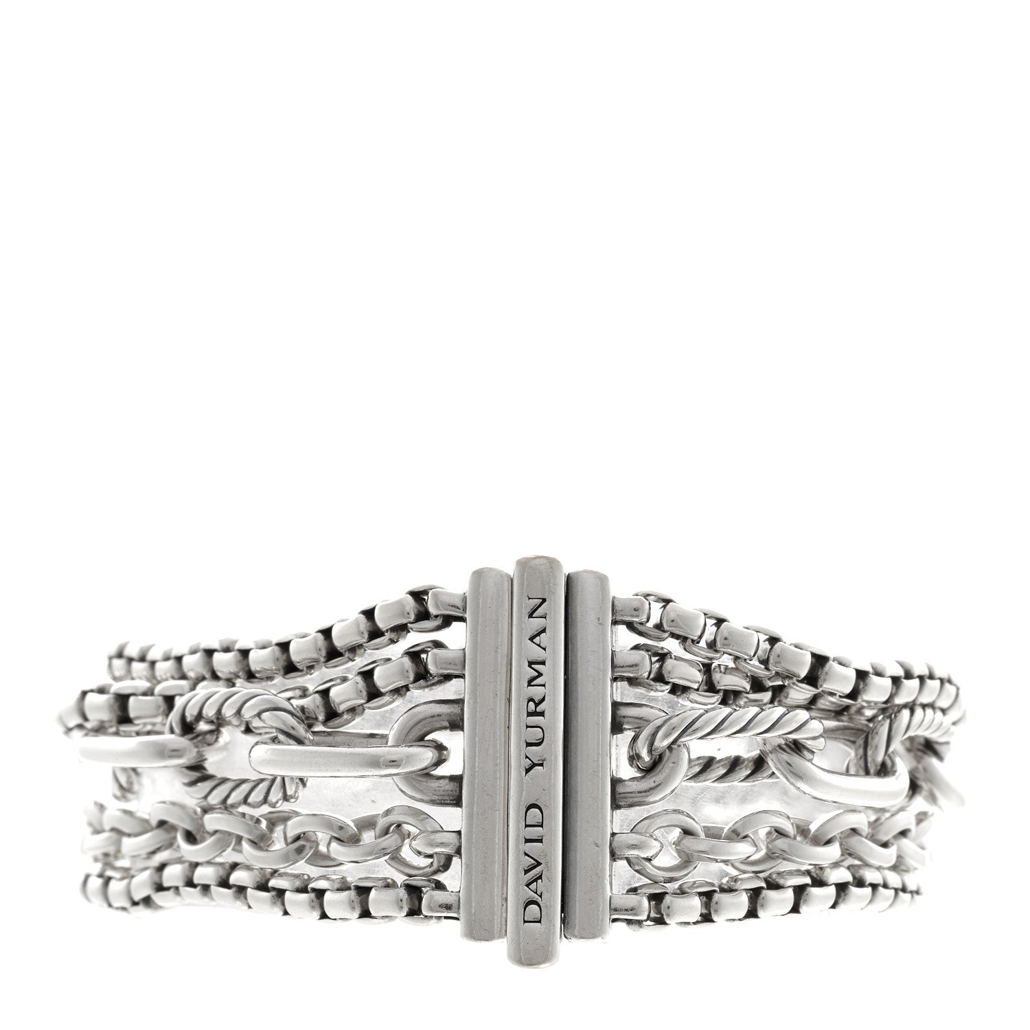 David Yurman Sterling Silver Multi Row Chain Bracelet 2 of 3