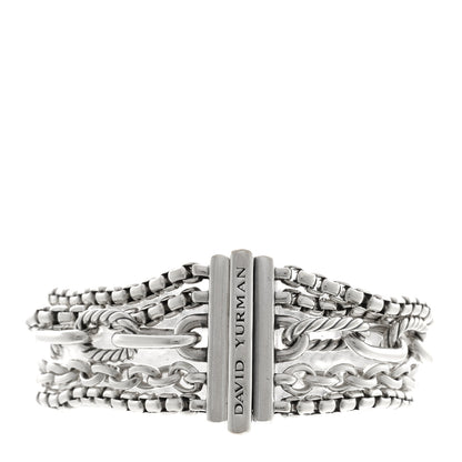 David Yurman Sterling Silver Multi Row Chain Bracelet 2 of 3