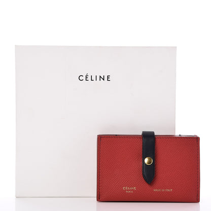 Celine Grained Calfskin Strap Accordion Cardholder Coquelicot 8 of 8
