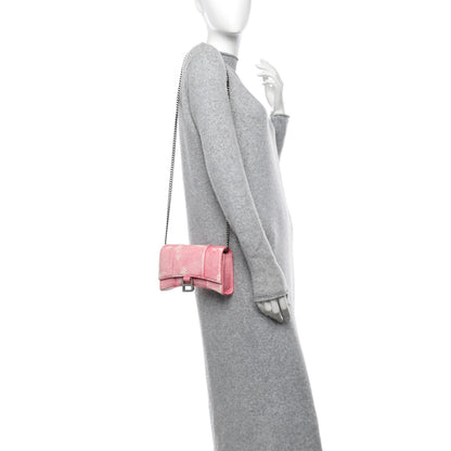 Balenciaga Nappa Denim Printed Hourglass Chain Bag Denim Pink 2 of 9