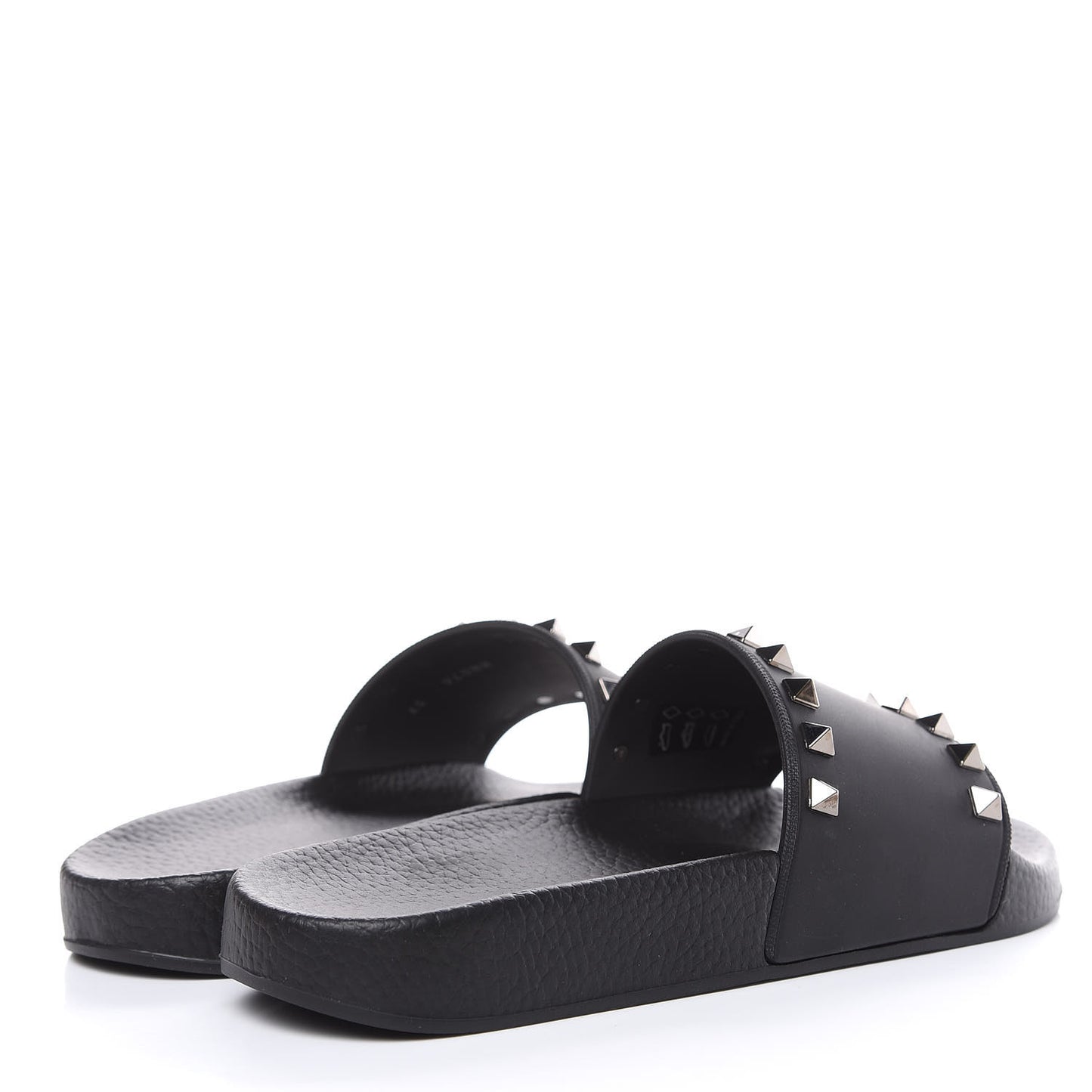 Rubber Rockstud Slide Sandals 37 Black