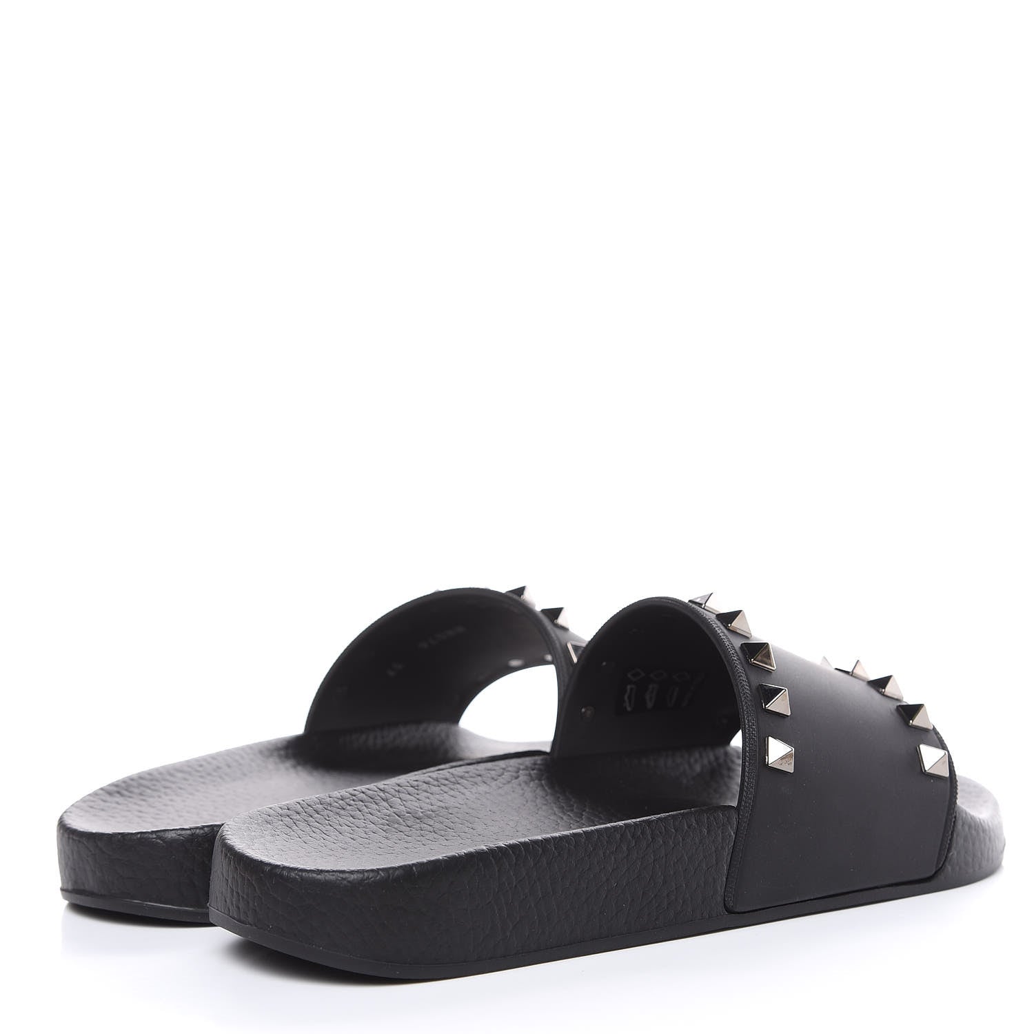 Valentino Garavani Rubber Rockstud Slide Sandals 37 Black 4 of 8