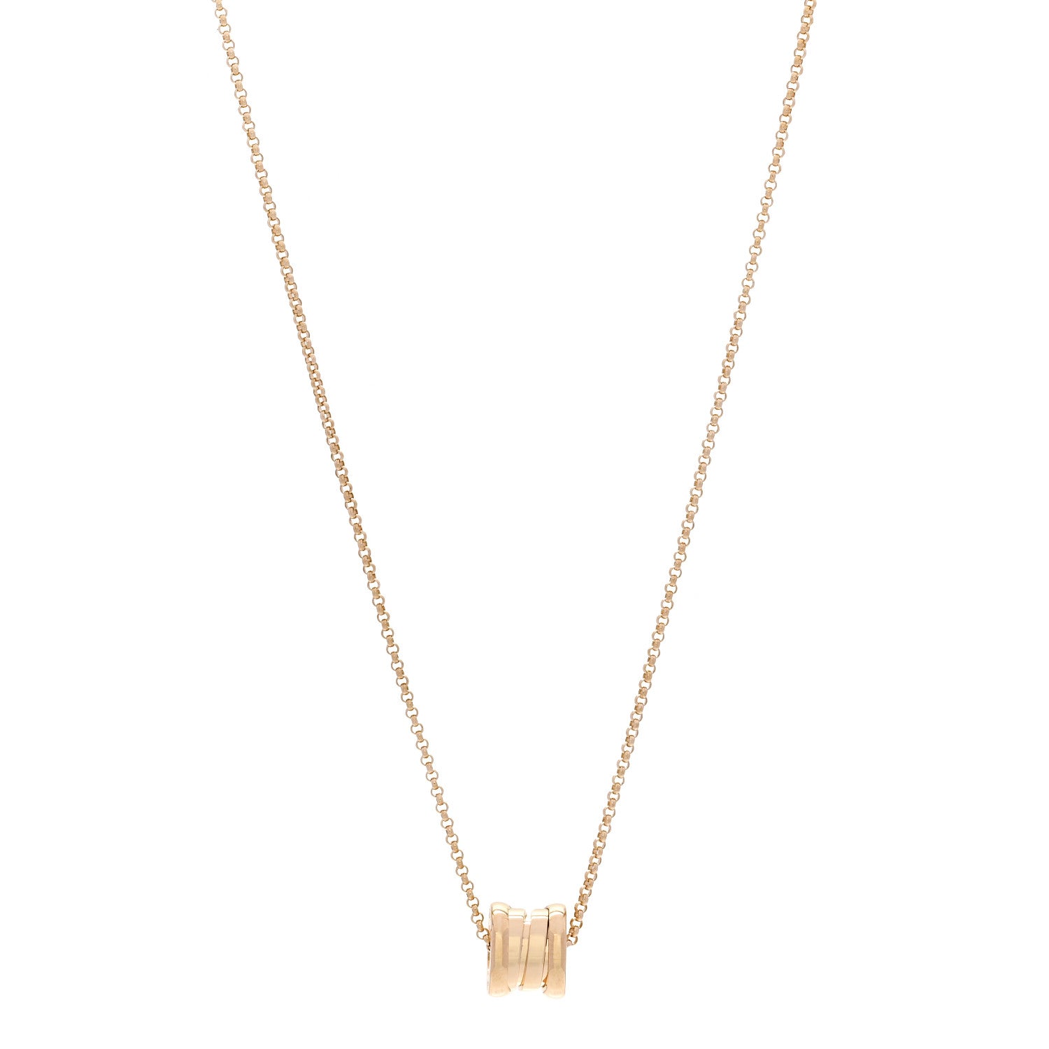 Bulgari 18K Yellow Gold Mini B.Zero1 Pendant Necklace 1 of 5