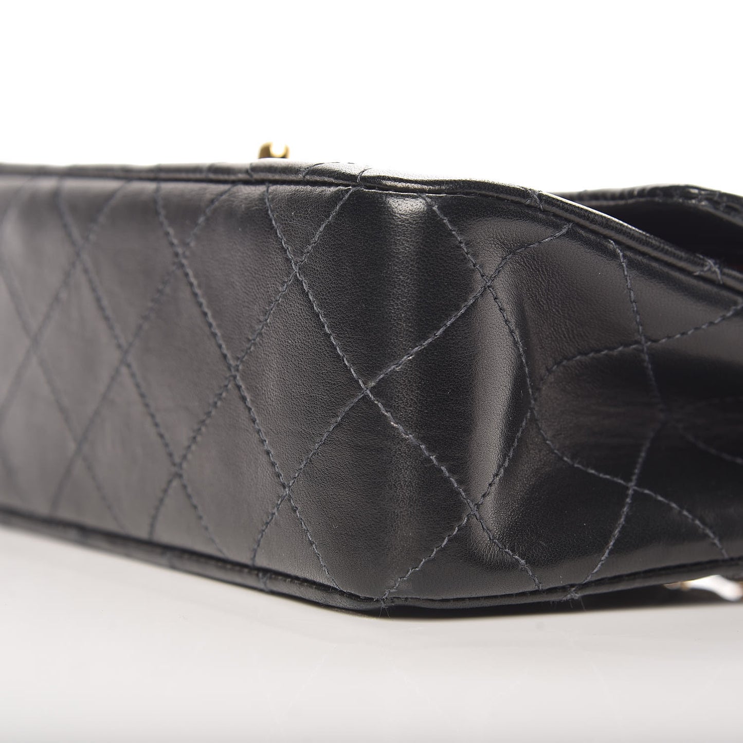 Lambskin Quilted Small Double Flap Black