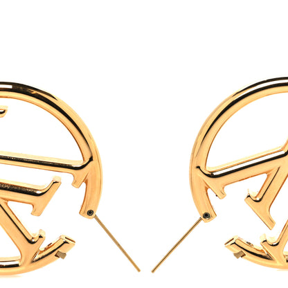 Louis Vuitton Metal Louise Hoop Earrings Gold 3 of 5